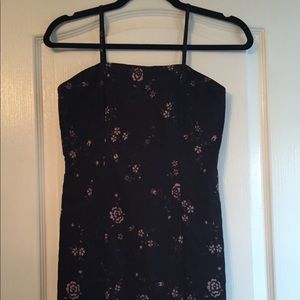 Black Dress with Pink Flowers